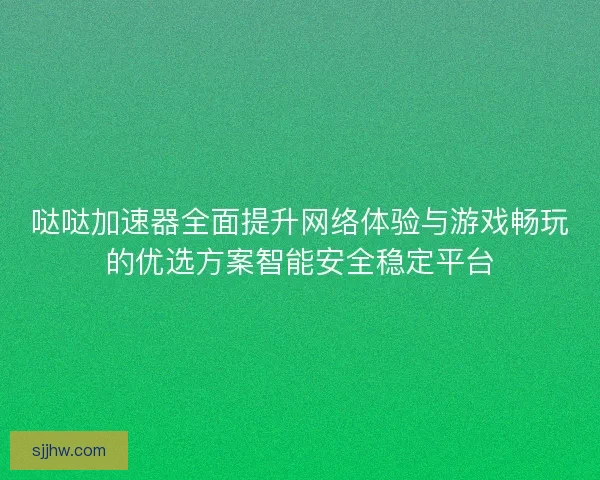 哒哒加速器全面提升网络体验与游戏畅玩的优选方案智能安全稳定平台