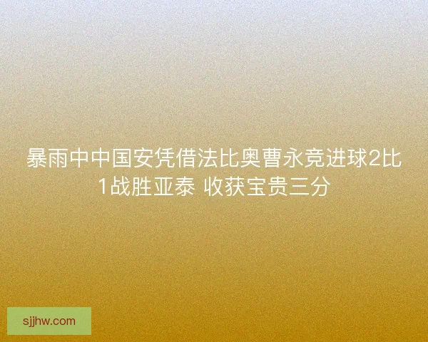 暴雨中中国安凭借法比奥曹永竞进球2比1战胜亚泰 收获宝贵三分